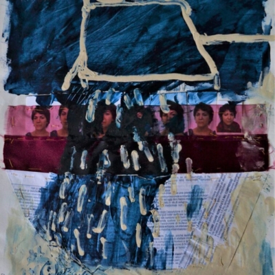 Being question, collage oil photography on paper, A3, 2014