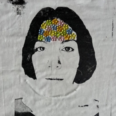 Flower mind, silk-screen printing embroidery, 50x 40 cm, 2024