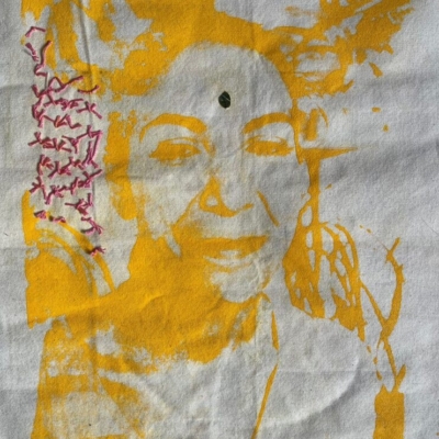Identity research, silk-screen printing embroidery, 40x 30 cm, 2023