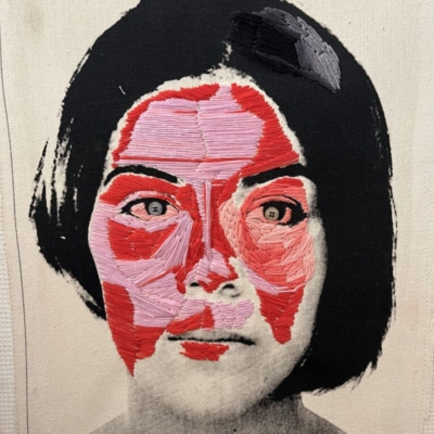 without skin, silk-screen printing embroidery, 40x 30 cm, 2024